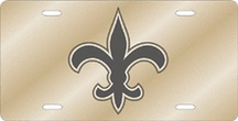 New Orleans Saints Laser Cut Gold License Plate