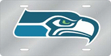 Seattle Seahawks Silver Laser Cut License Plate