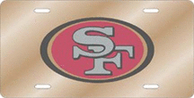 San Francisco 49ers Gold Laser Cut License Plate