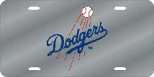 Los Angeles Dodgers Silver Laser Cut License Plate