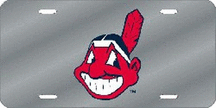 Cleveland Indians Laser Cut Silver License Plate