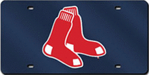 Boston Red Sox Blue Laser Cut License Plate