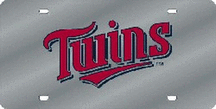 Minnesota Twins Laser Cut Silver License Plate