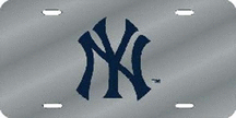 New York Yankees Silver Laser Cut License Plate
