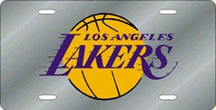 Los Angeles Lakers Laser Cut Silver License Plate
