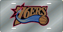 Philadelphia 76ers Laser Cut Silver License Plate