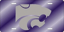 Kansas State Wildcats Laser Cut Purple License Plate