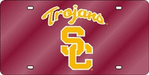 USC Trojans 'Trojans' Laser Cut Red License Plate