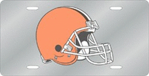 Cleveland Browns Silver Laser Cut License Plate