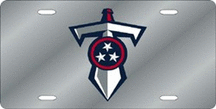 Tennessee Titans 'Shield & Sword' Laser Cut Silver License Plate