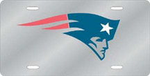 New England Patriots Silver Laser Cut License Plate
