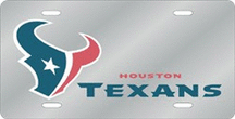Houston Texans Silver Laser Cut License Plate