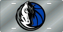 Dallas Mavericks Laser Cut Silver License Plate