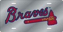 Atlanta Braves Laser Cut Silver License Plate