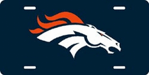 Denver Broncos Laser Cut Navy License Plate