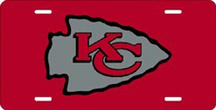 Kansas City Chiefs Red Laser Cut License Plate