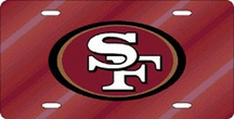 San Francisco 49ers Laser Cut Red License Plate