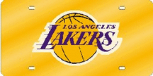 Los Angeles Lakers Laser Cut Yellow License Plate