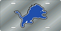 Detroit Lions Silver Laser Cut License Plate
