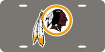 Washington Redskins Laser Cut Silver License Plate