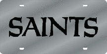 New Orleans Saints Laser Cut Silver License Plate