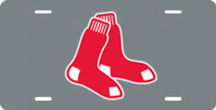 Boston Red Sox Silver Laser Cut License Plate