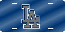Los Angeles Dodgers Laser Cut Blue License Plate