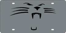 Carolina Panthers "Whiskers" Laser Cut Silver License Plate