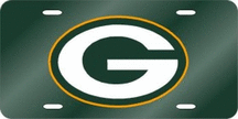 Green Bay Packers Silver Laser Cut License Plate