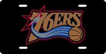 Philadelphia 76ers Laser Cut Black License Plate