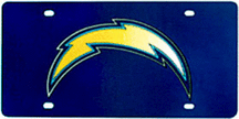 San Diego Chargers Laser Cut Silver License Plate (New Logo)