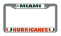 Miami Hurricanes Chrome License Plate Frame Set of 2