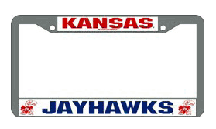 Kansas Jayhawks Chrome License Plate Frame - Set of 2