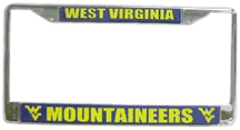 West Virginia Mountaineers Chrome License Plate Frame - Set of 2