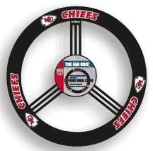 Kansas City Chiefs Leather Steering Wheel Cover