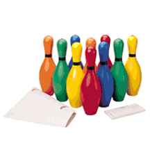 10 Pin Bowling Set Blue Pins