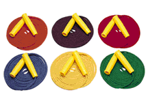 16 Rainbow Jump Ropes with Yellow Handles (Case of 24)