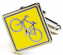 Bicycle Crossing Street Sign Executive Cuff Links 1 Pair