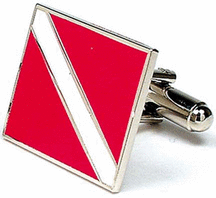Scuba Divers Flag Executive Cuff Links 1 Pair