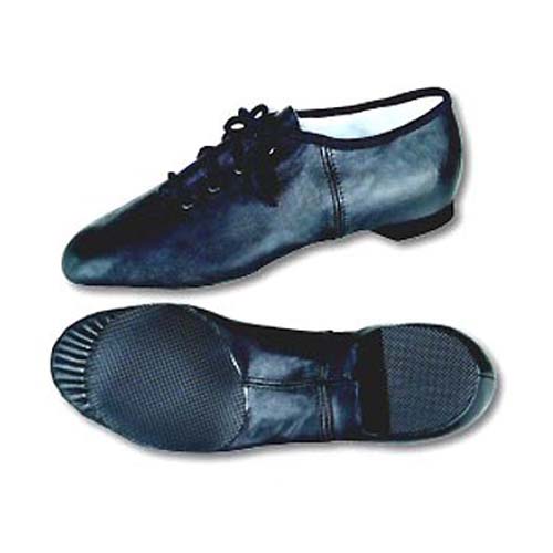 Adult Black Leather Split Sole Jazz Shoes
