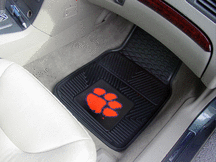 Clemson Tigers 18" x 27" Heavy Duty 2-Piece Vinyl Car Mat Set
