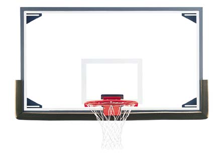 "42 x 72 Clear Defense� Treated Regulation Glass Backboard with Steel Frame"
