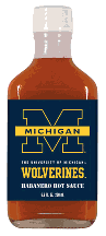 6.6 oz. Michigan Wolverines Habanero Hot Sauce - Set of 3 Flasks Picture