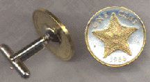 Bahamas 1 Cent "Star Fish" Two Tone Coin Cuff Links - 1 Pair