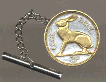 Ireland 3 Pence "Rabbit" Two Tone Coin Tie Tack