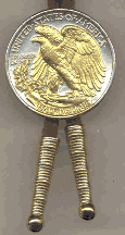 Reverse Walking Liberty Half Dollar Two Tone US Coin Bolo Tie