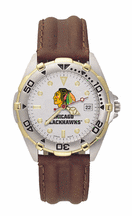 Chicago Blackhawks NHL All Star Watch with Leather Band - Men's from LogoArt