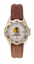 Chicago Blackhawks NHL All Star Watch with Leather Band - Women's from LogoArt