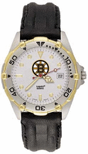 Boston Bruins NHL All Star Watch with Leather Band - Men's from LogoArt