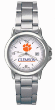 Clemson Tigers NCAA Womens Chrome Varsity Watch with Stainless Steel Strap